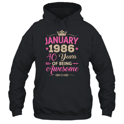 January 1986 40 Years Of Being Awesome Retro 40th Birthday Shirt & Tank Top | siriusteestore