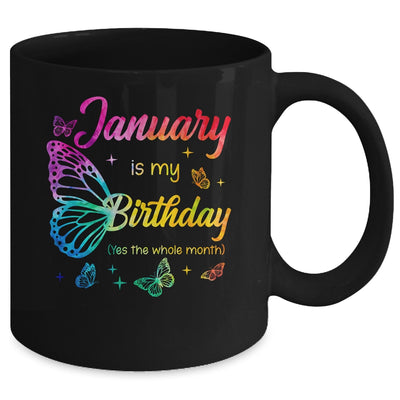 January Birthday For Women Girls Butterfly Tie Dye Theme Mug | siriusteestore