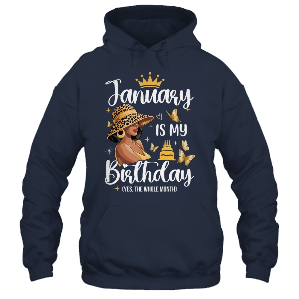 January Is My Birthday African American Woman Birthday Queen Shirt & Tank Top | siriusteestore