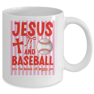 Jesus And Baseball Run The Bases Set Before You Christian Mug | siriusteestore