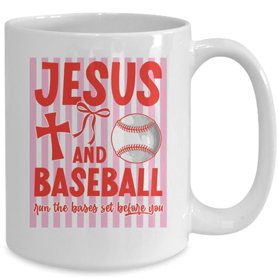 Jesus And Baseball Run The Bases Set Before You Christian Mug | siriusteestore