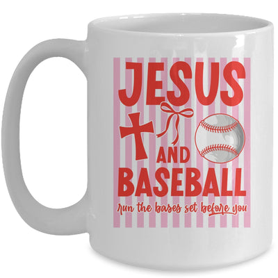 Jesus And Baseball Run The Bases Set Before You Christian Mug | siriusteestore