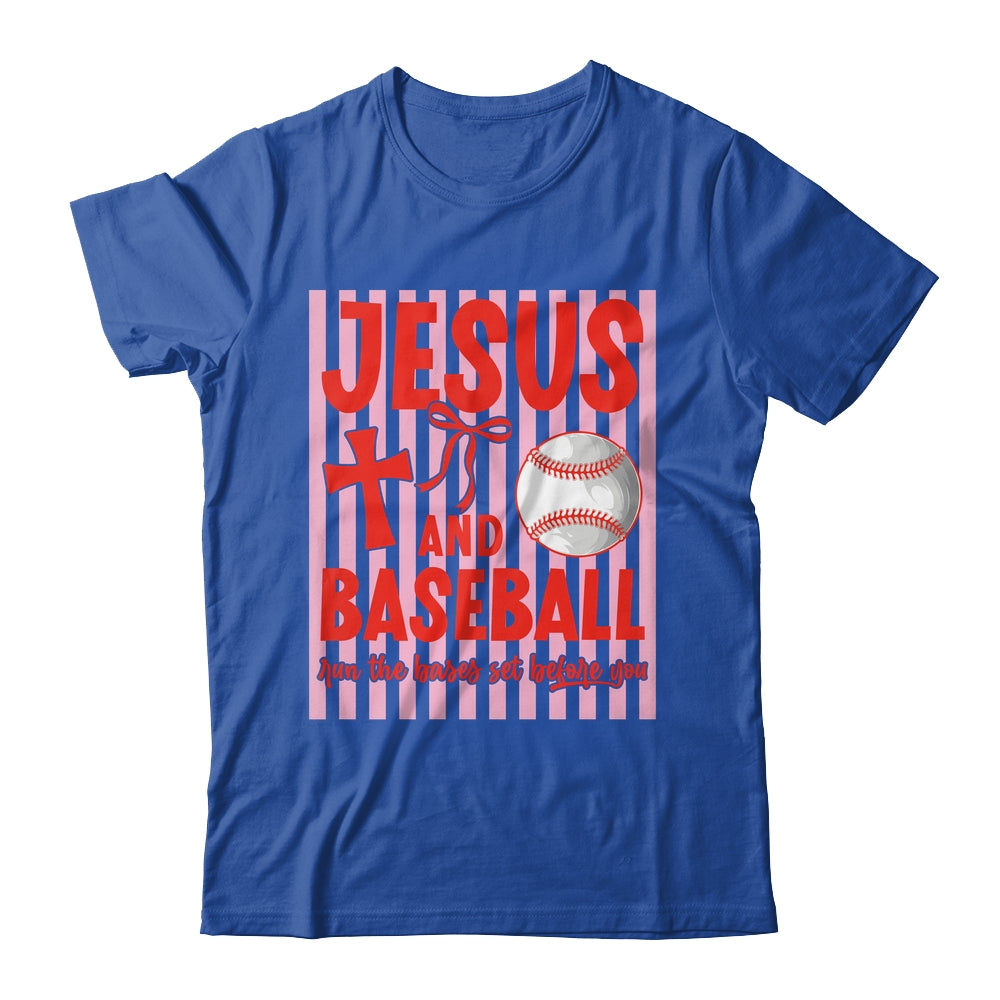 Jesus And Baseball Run The Bases Set Before You Christian Shirt & Tank Top | siriusteestore