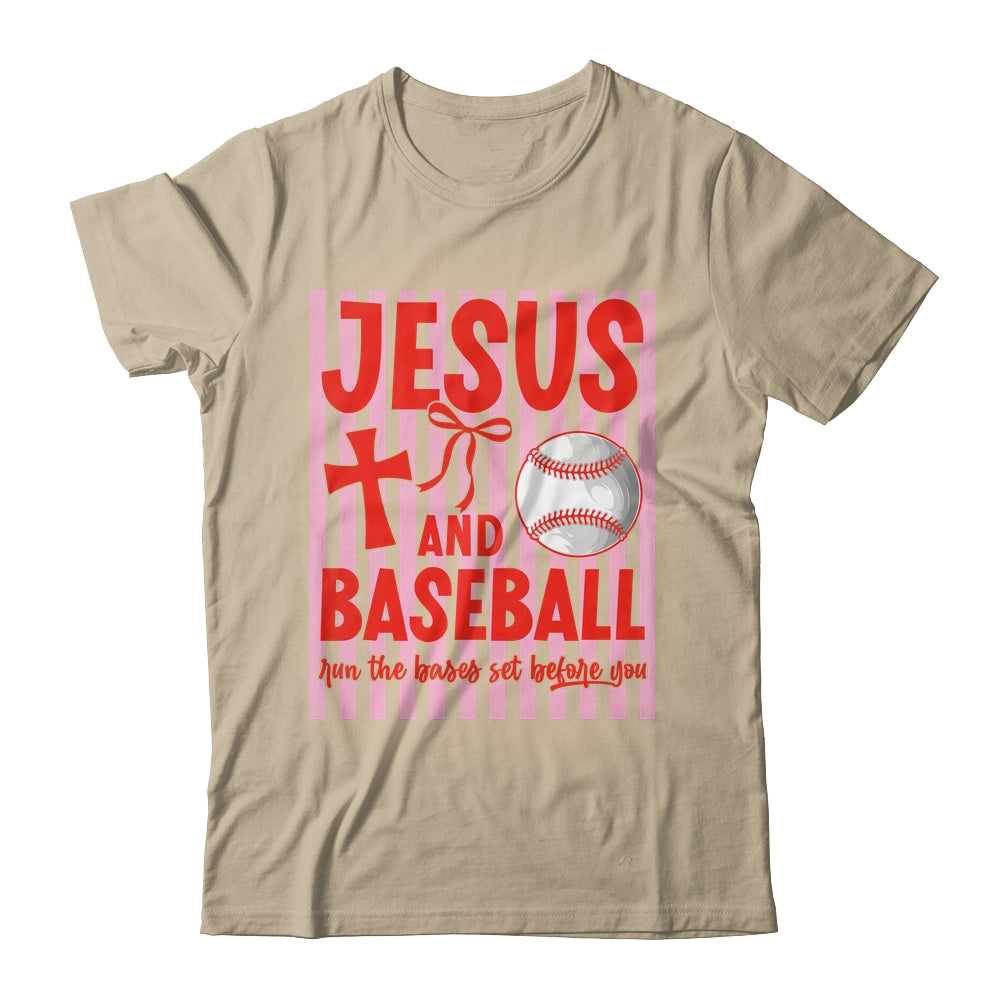 Jesus And Baseball Run The Bases Set Before You Christian Shirt & Tank Top | siriusteestore