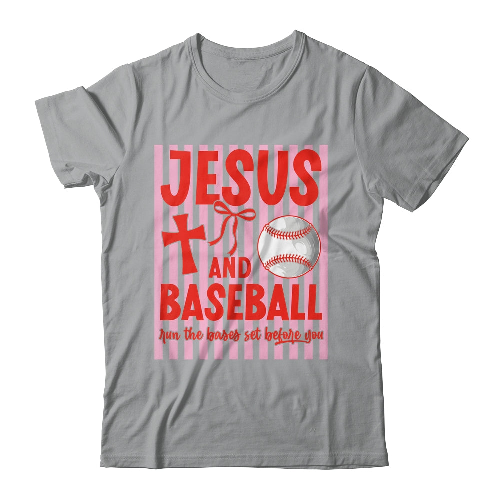 Jesus And Baseball Run The Bases Set Before You Christian Shirt & Tank Top | siriusteestore