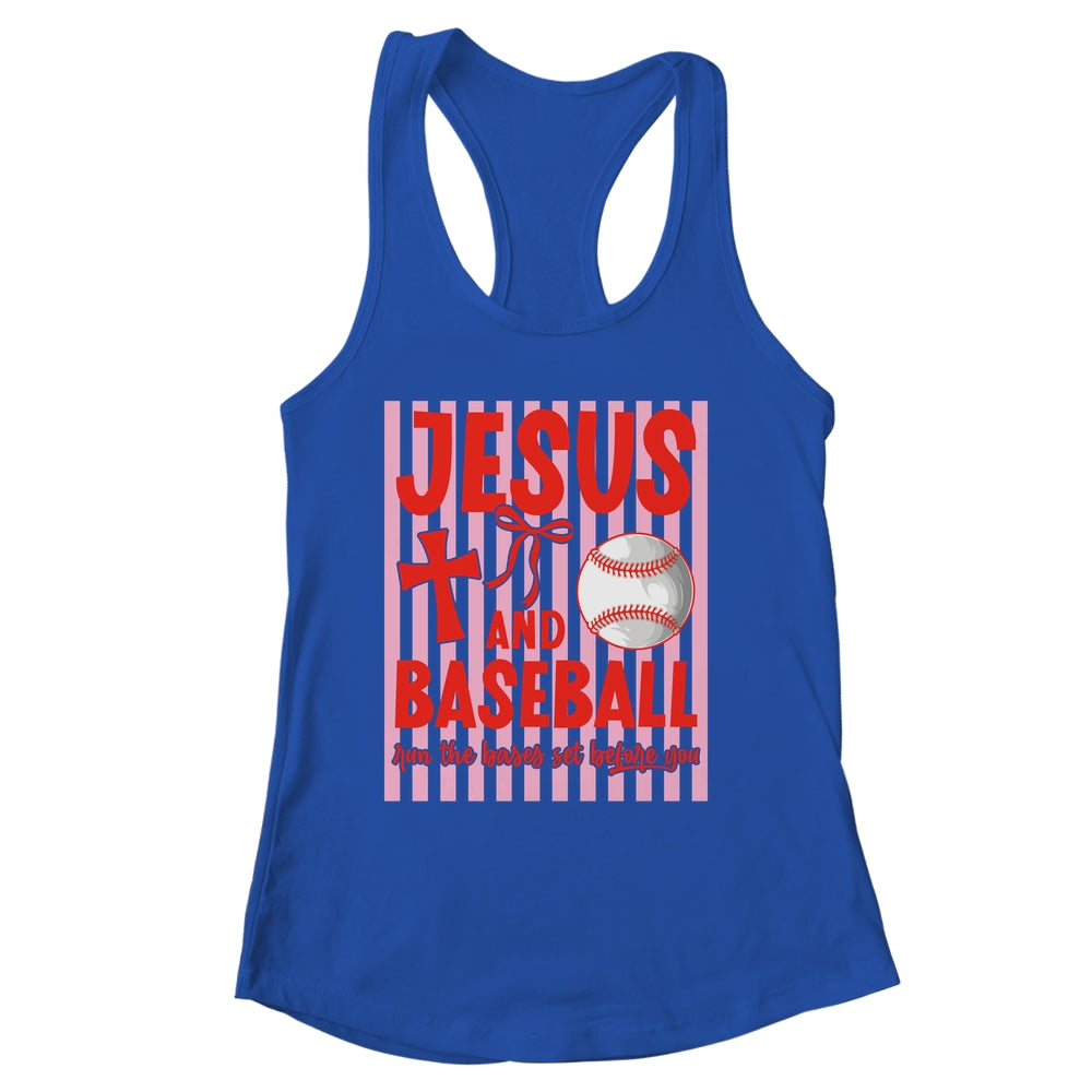 Jesus And Baseball Run The Bases Set Before You Christian Shirt & Tank Top | siriusteestore