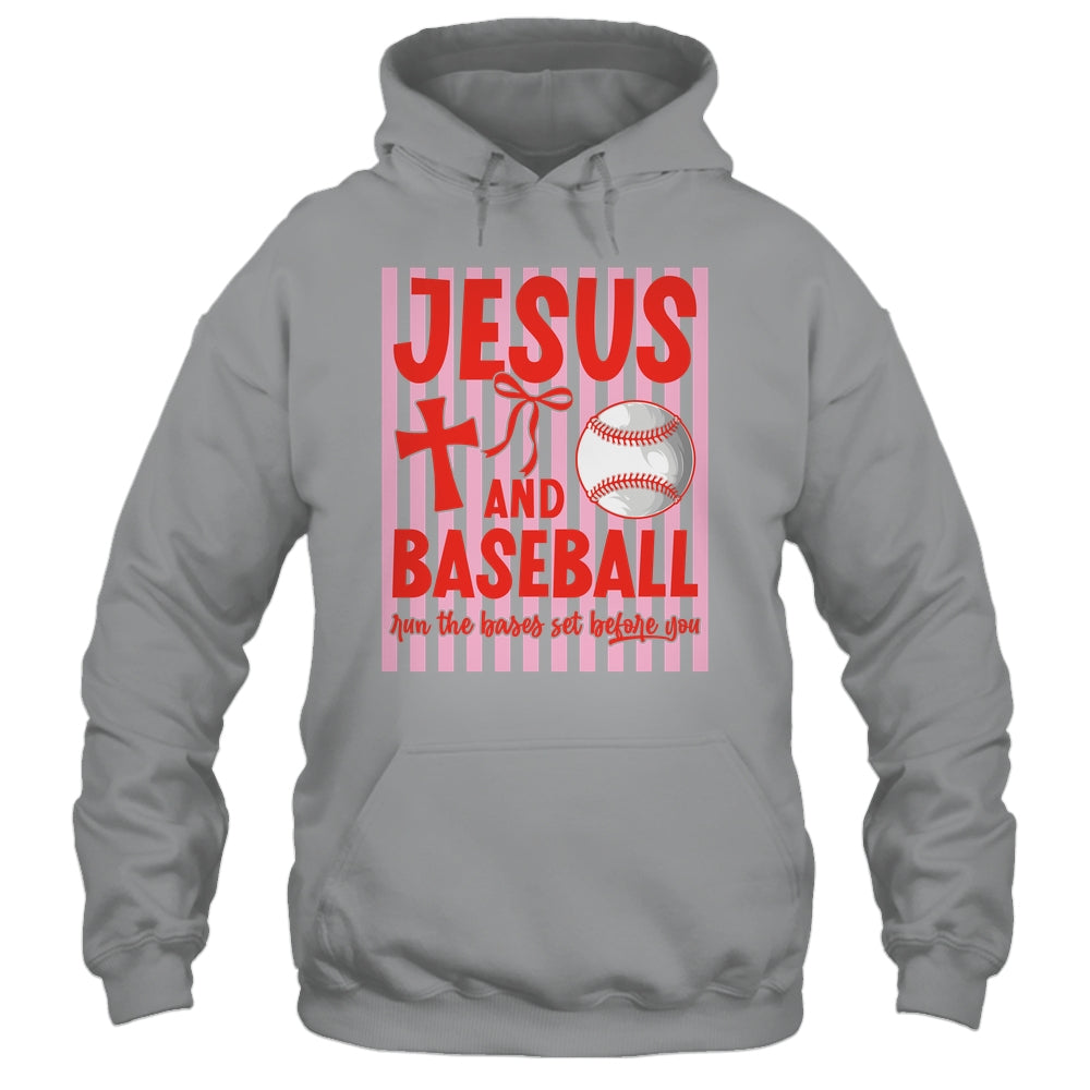 Jesus And Baseball Run The Bases Set Before You Christian Shirt & Tank Top | siriusteestore