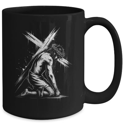 Jesus Carrying Cross Religious Vintage Christian Christ Mug | siriusteestore