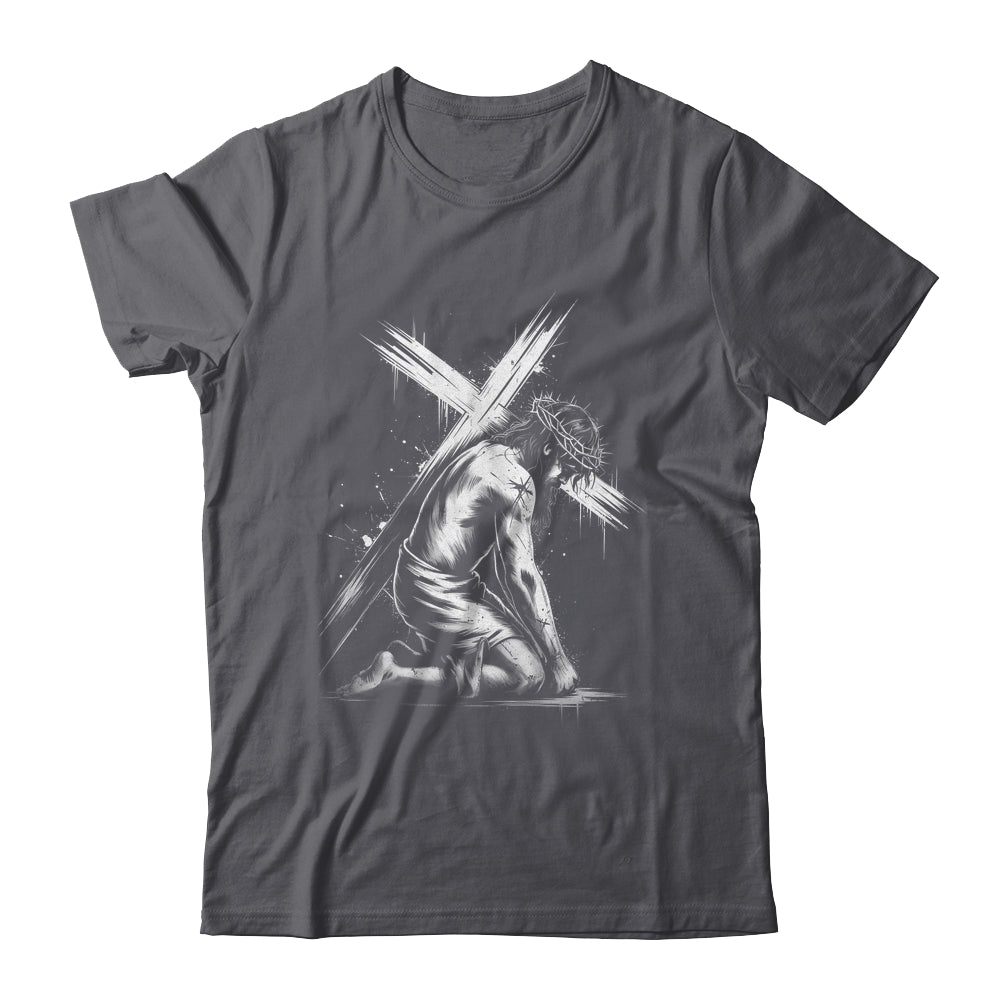 Jesus Carrying Cross Religious Vintage Christian Christ Shirt & Hoodie | siriusteestore