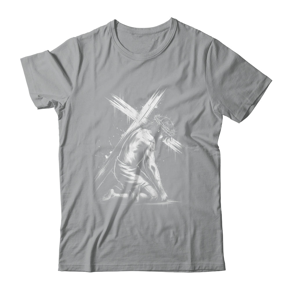 Jesus Carrying Cross Religious Vintage Christian Christ Shirt & Hoodie | siriusteestore