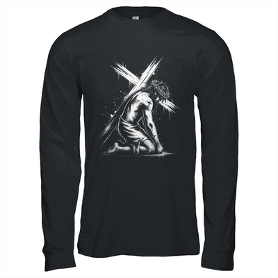 Jesus Carrying Cross Religious Vintage Christian Christ Shirt & Hoodie | siriusteestore