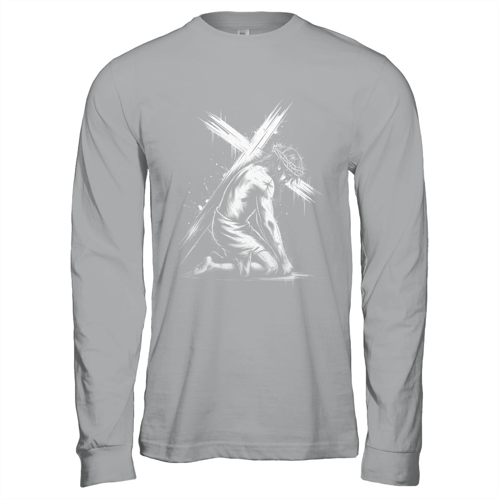 Jesus Carrying Cross Religious Vintage Christian Christ Shirt & Hoodie | siriusteestore