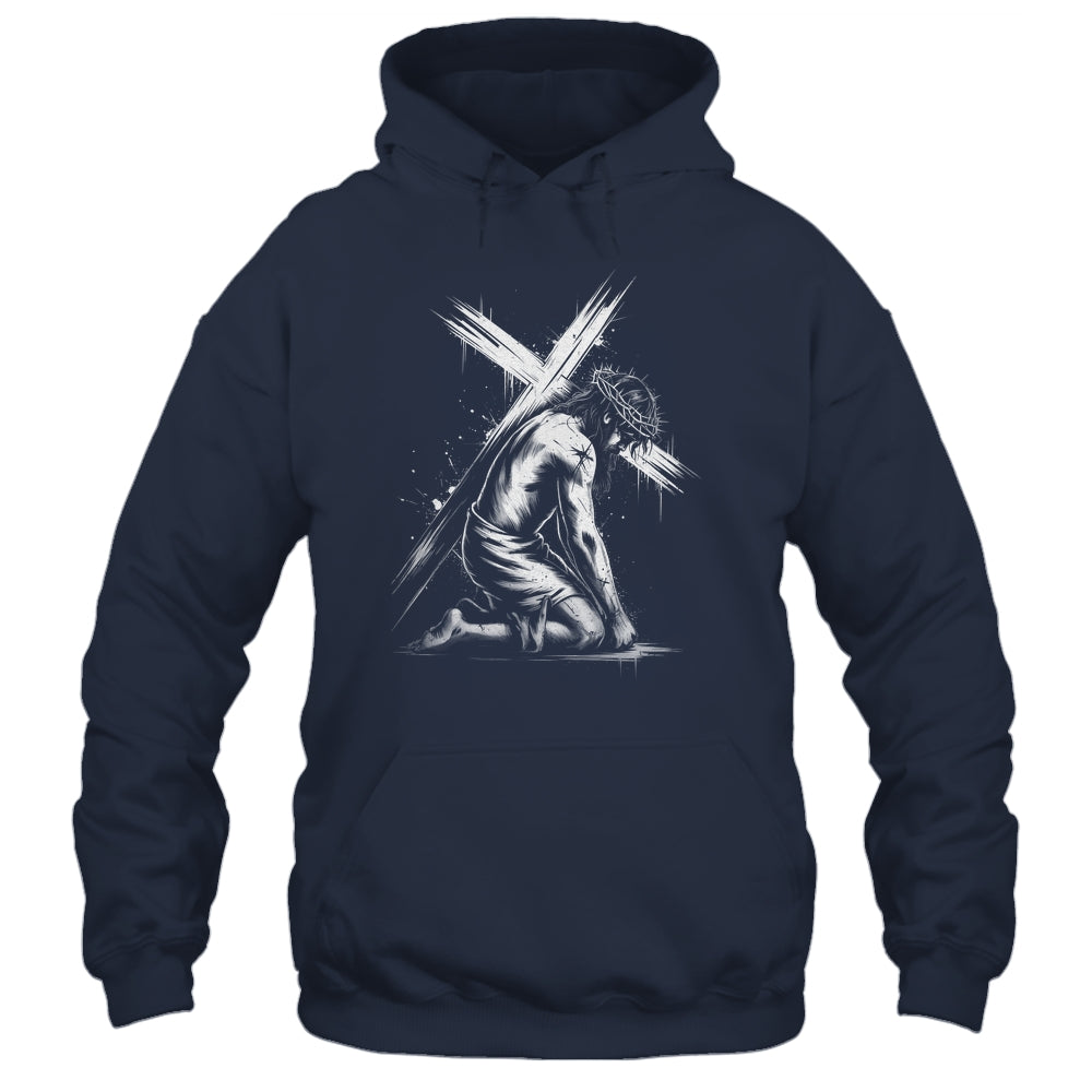 Jesus Carrying Cross Religious Vintage Christian Christ Shirt & Hoodie | siriusteestore