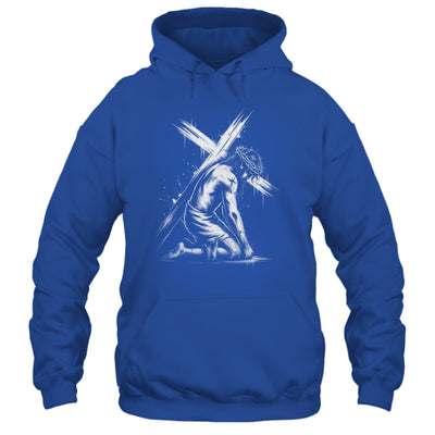 Jesus Carrying Cross Religious Vintage Christian Christ Shirt & Hoodie | siriusteestore