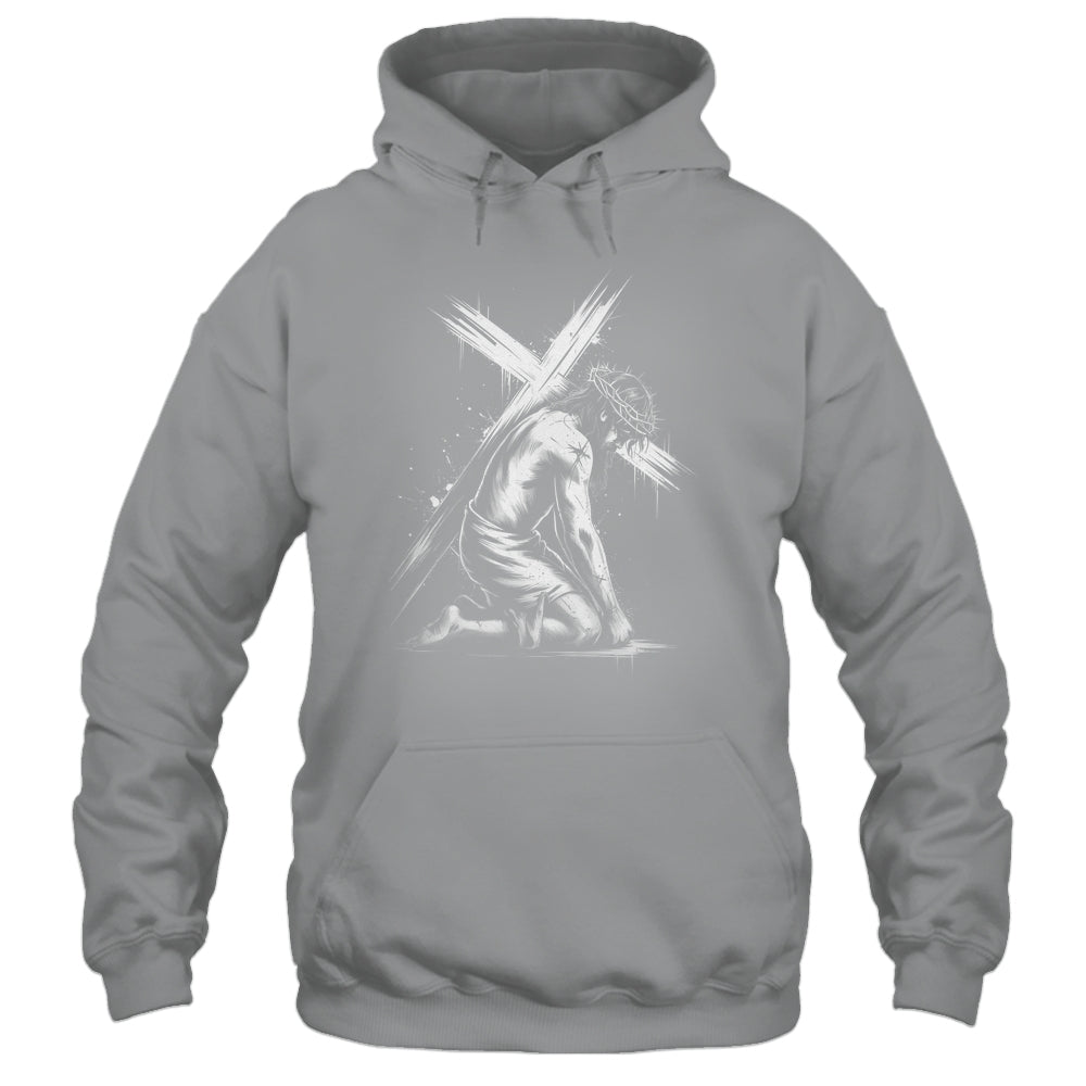 Jesus Carrying Cross Religious Vintage Christian Christ Shirt & Hoodie | siriusteestore