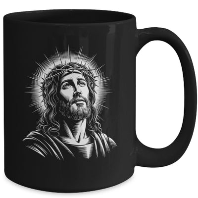Jesus Christ Face With Crown Of Thorn God Bible Christian Mug | siriusteestore
