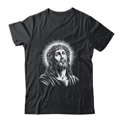 Jesus Christ Face With Crown Of Thorn God Bible Christian Shirt & Hoodie | siriusteestore