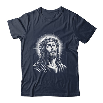 Jesus Christ Face With Crown Of Thorn God Bible Christian Shirt & Hoodie | siriusteestore