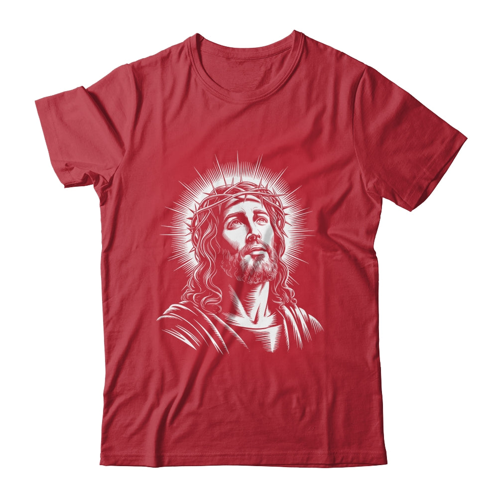 Jesus Christ Face With Crown Of Thorn God Bible Christian Shirt & Hoodie | siriusteestore
