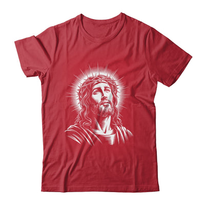 Jesus Christ Face With Crown Of Thorn God Bible Christian Shirt & Hoodie | siriusteestore