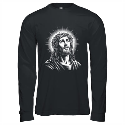 Jesus Christ Face With Crown Of Thorn God Bible Christian Shirt & Hoodie | siriusteestore