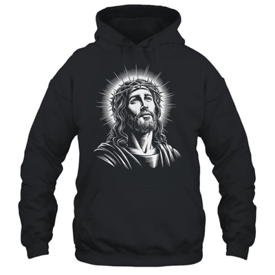 Jesus Christ Face With Crown Of Thorn God Bible Christian Shirt & Hoodie | siriusteestore