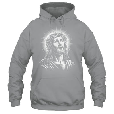 Jesus Christ Face With Crown Of Thorn God Bible Christian Shirt & Hoodie | siriusteestore