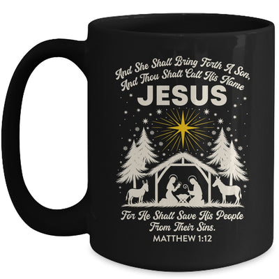 Jesus Christian Nativity Christmas Tree Xmas Family Holiday Mug | siriusteestore
