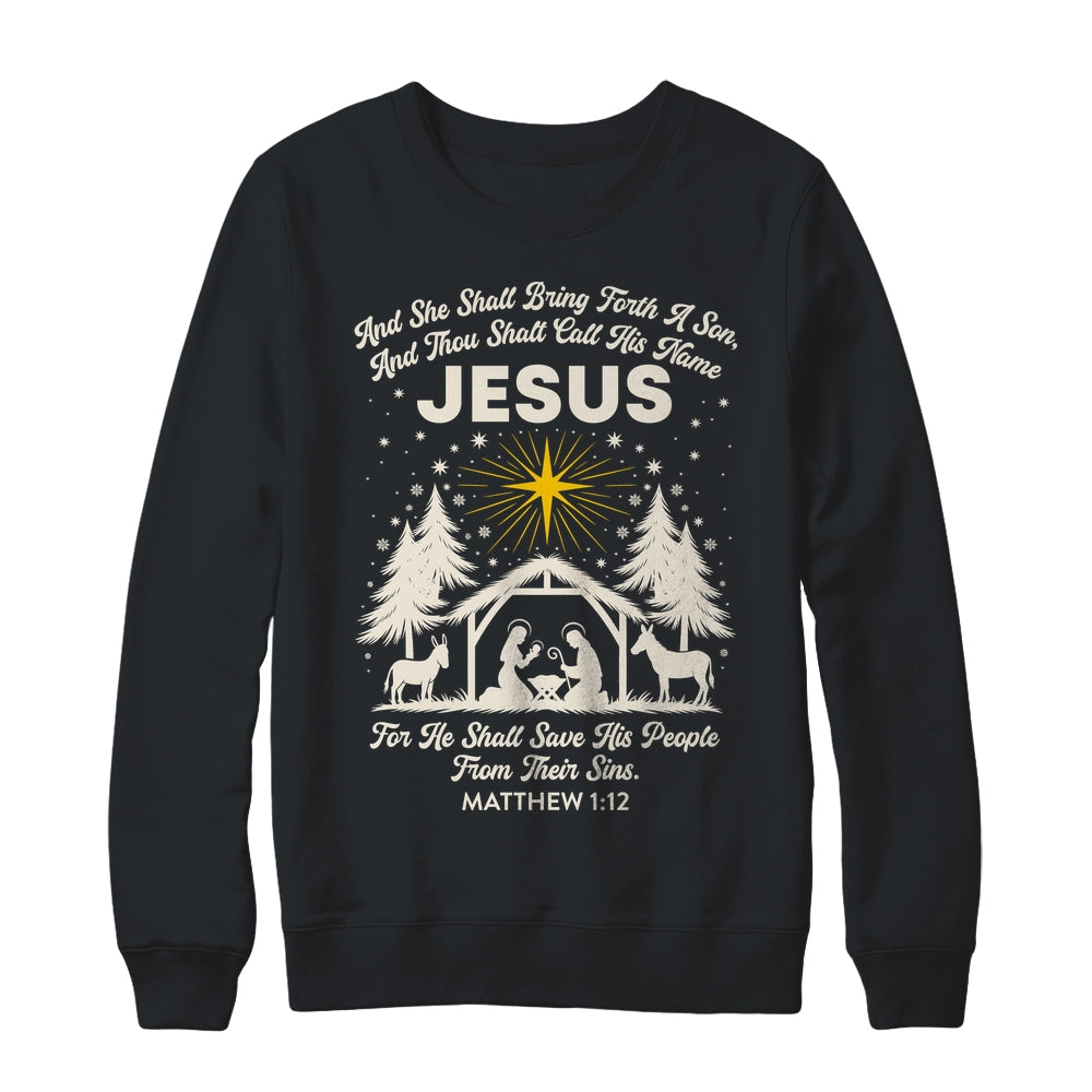 Jesus Christian Nativity Christmas Tree Xmas Family Holiday Shirt & Sweatshirt | siriusteestore