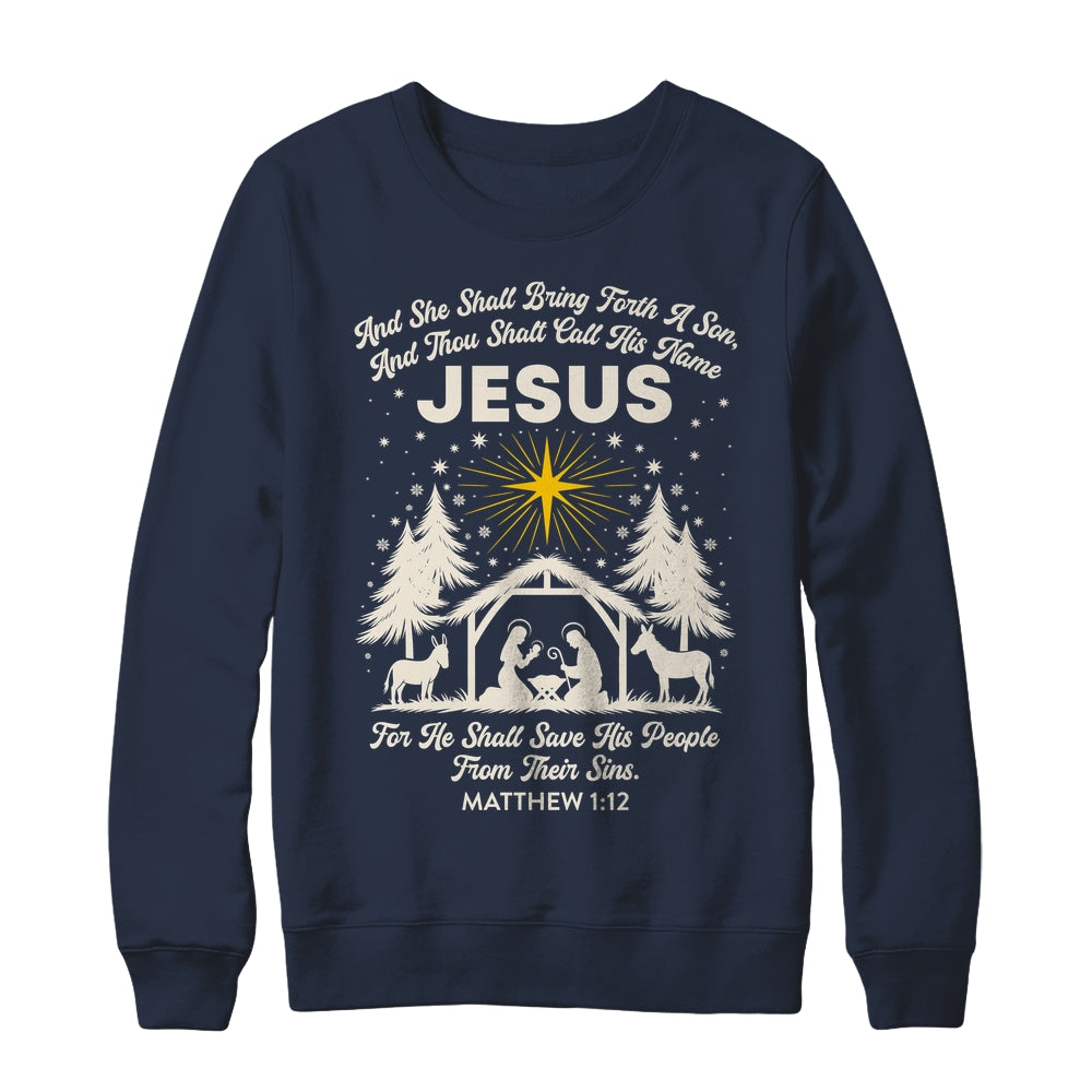 Jesus Christian Nativity Christmas Tree Xmas Family Holiday Shirt & Sweatshirt | siriusteestore