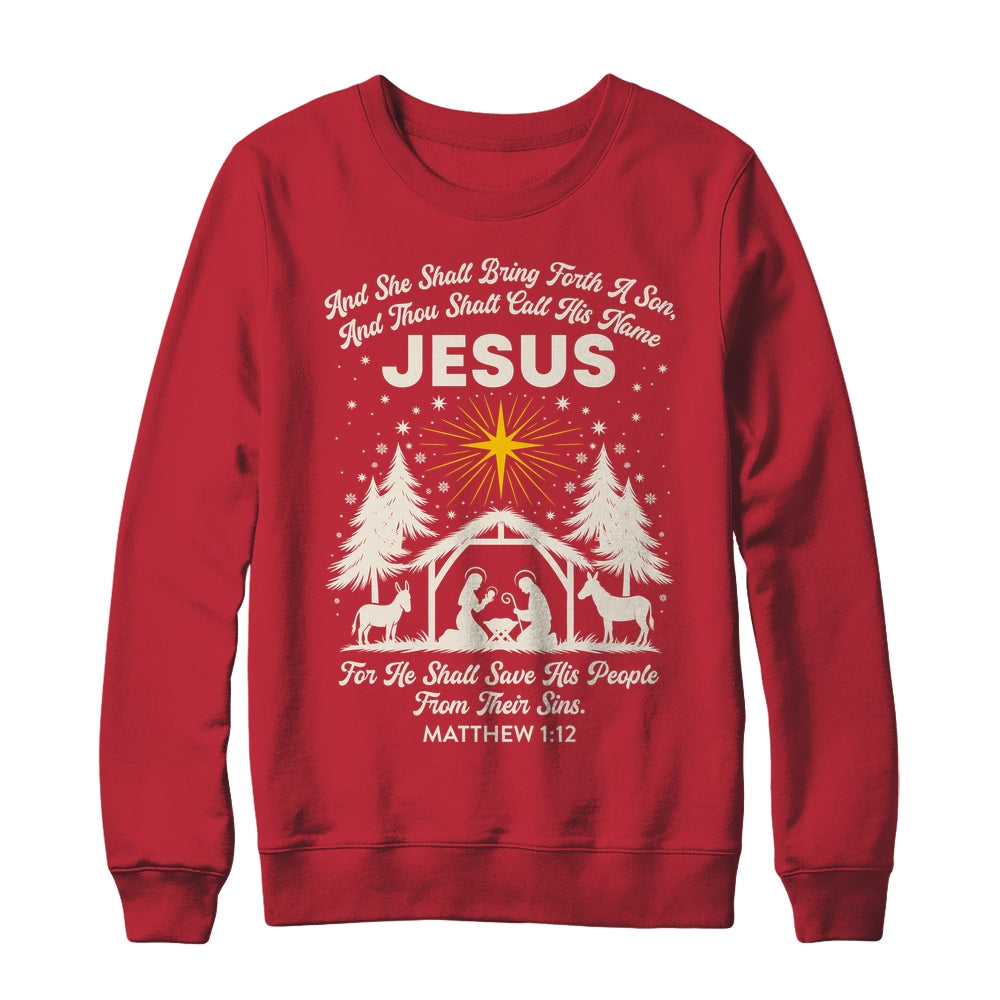 Jesus Christian Nativity Christmas Tree Xmas Family Holiday Shirt & Sweatshirt | siriusteestore