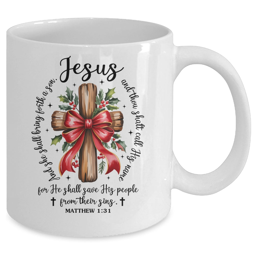 Jesus Christmas She Shall Bring Forth A Son Christian Xmas Mug | siriusteestore