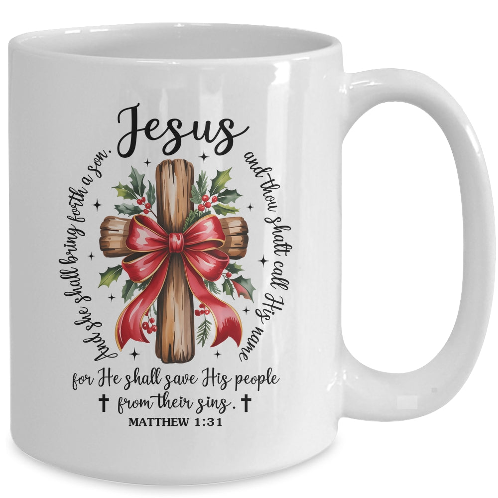 Jesus Christmas She Shall Bring Forth A Son Christian Xmas Mug | siriusteestore
