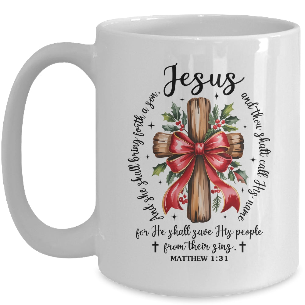 Jesus Christmas She Shall Bring Forth A Son Christian Xmas Mug | siriusteestore