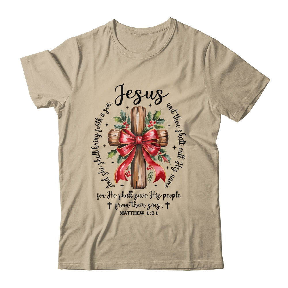 Jesus Christmas She Shall Bring Forth A Son Christian Xmas Shirt & Sweatshirt | siriusteestore