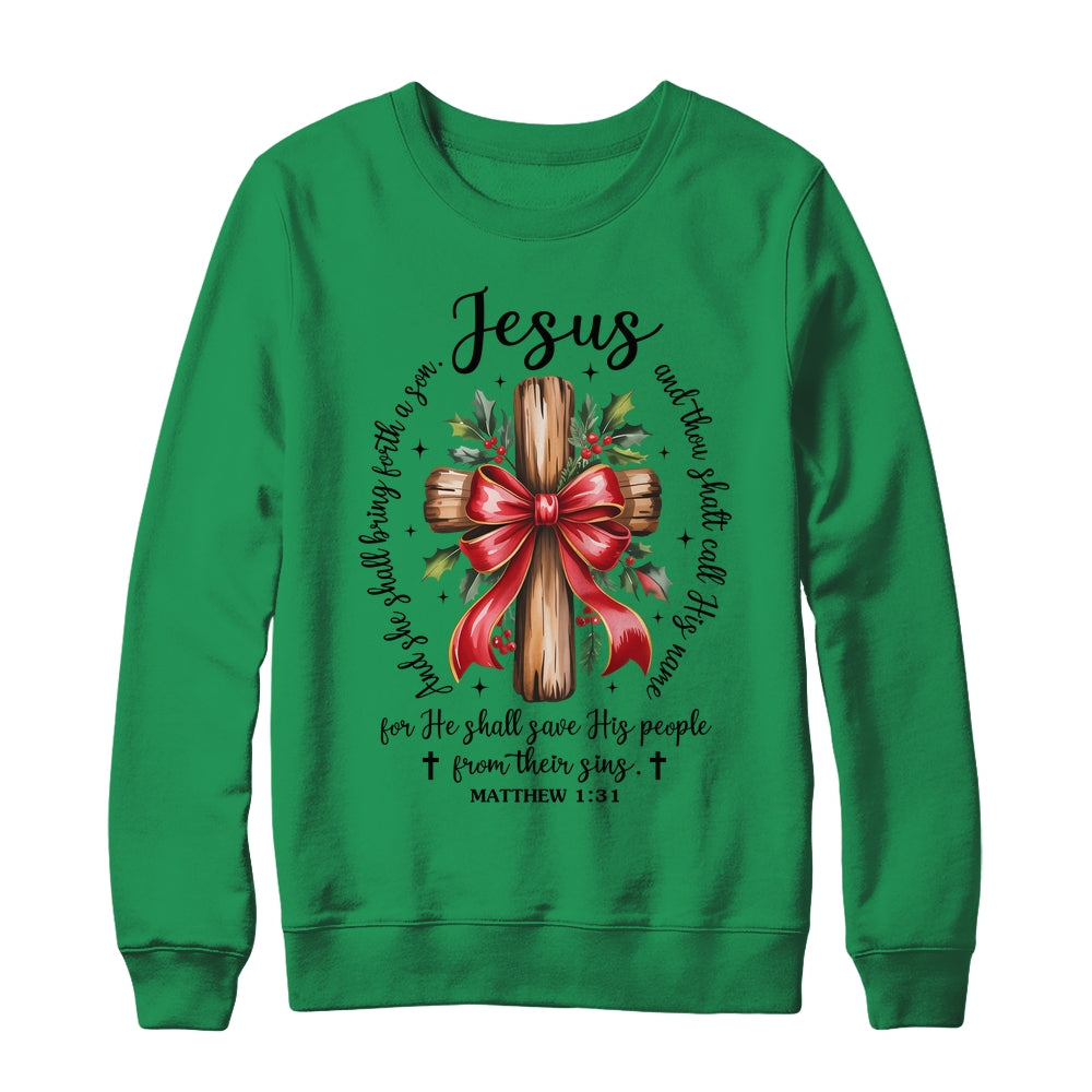 Jesus Christmas She Shall Bring Forth A Son Christian Xmas Shirt & Sweatshirt | siriusteestore