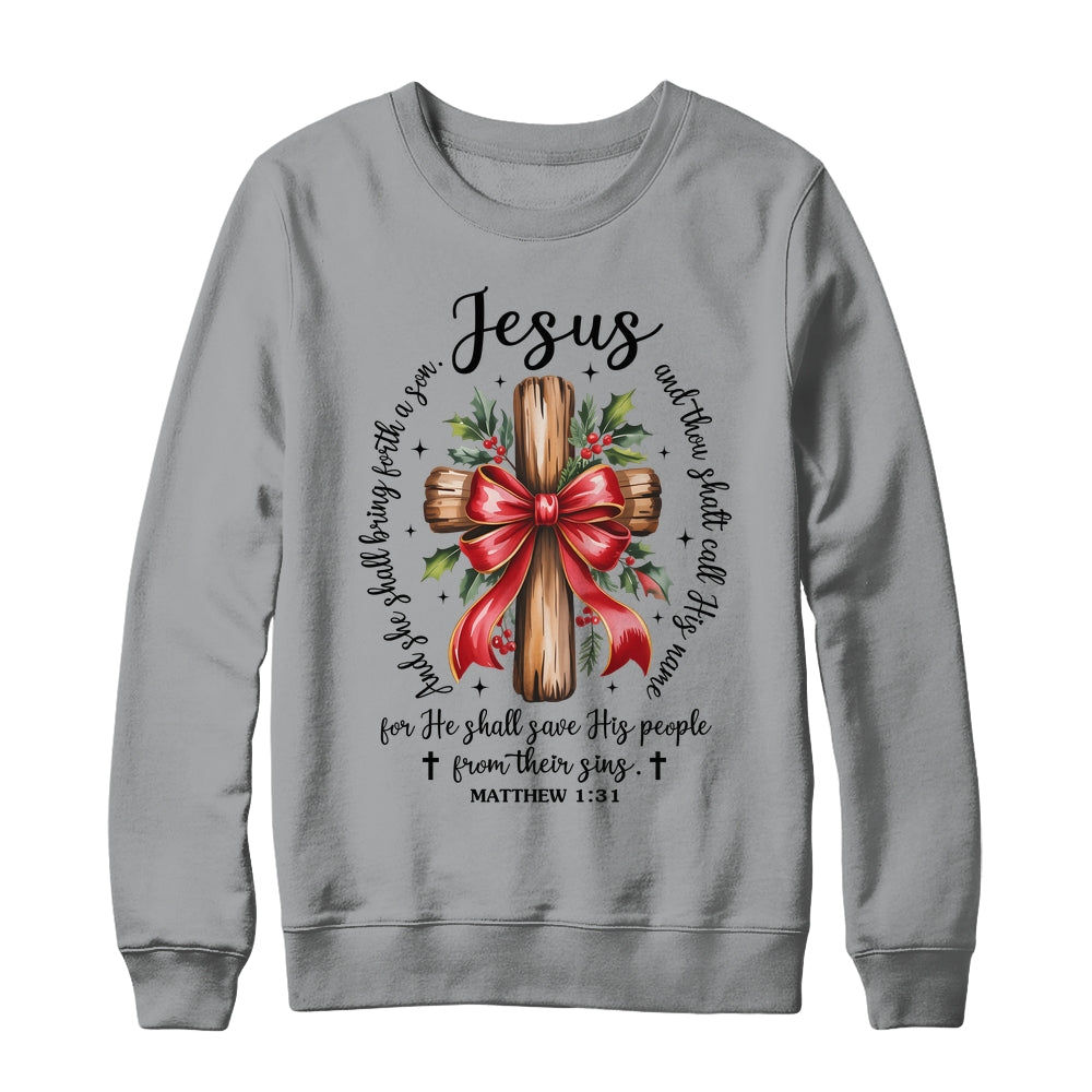 Jesus Christmas She Shall Bring Forth A Son Christian Xmas Shirt & Sweatshirt | siriusteestore