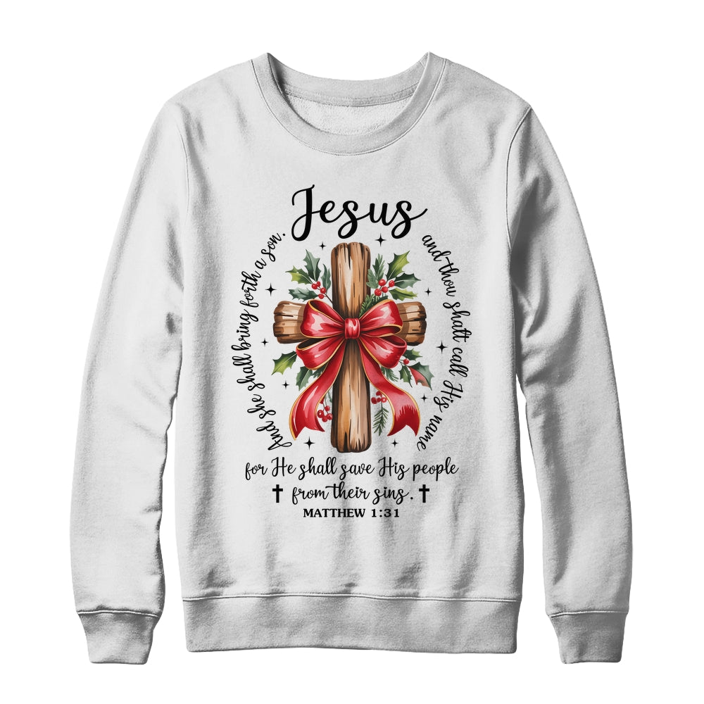 Jesus Christmas She Shall Bring Forth A Son Christian Xmas Shirt & Sweatshirt | siriusteestore
