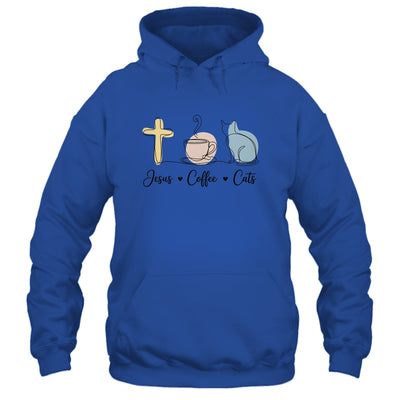 Jesus Coffee Cats Funny Cute Design Jesus Lovers Christian Shirt & Tank Top | siriusteestore