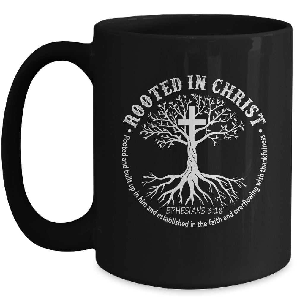 Jesus Cross Pray Bible Rooted In Christ Christian Men Women Mug | siriusteestore