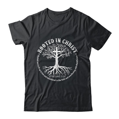 Jesus Cross Pray Bible Rooted In Christ Christian Men Women Shirt & Hoodie | siriusteestore