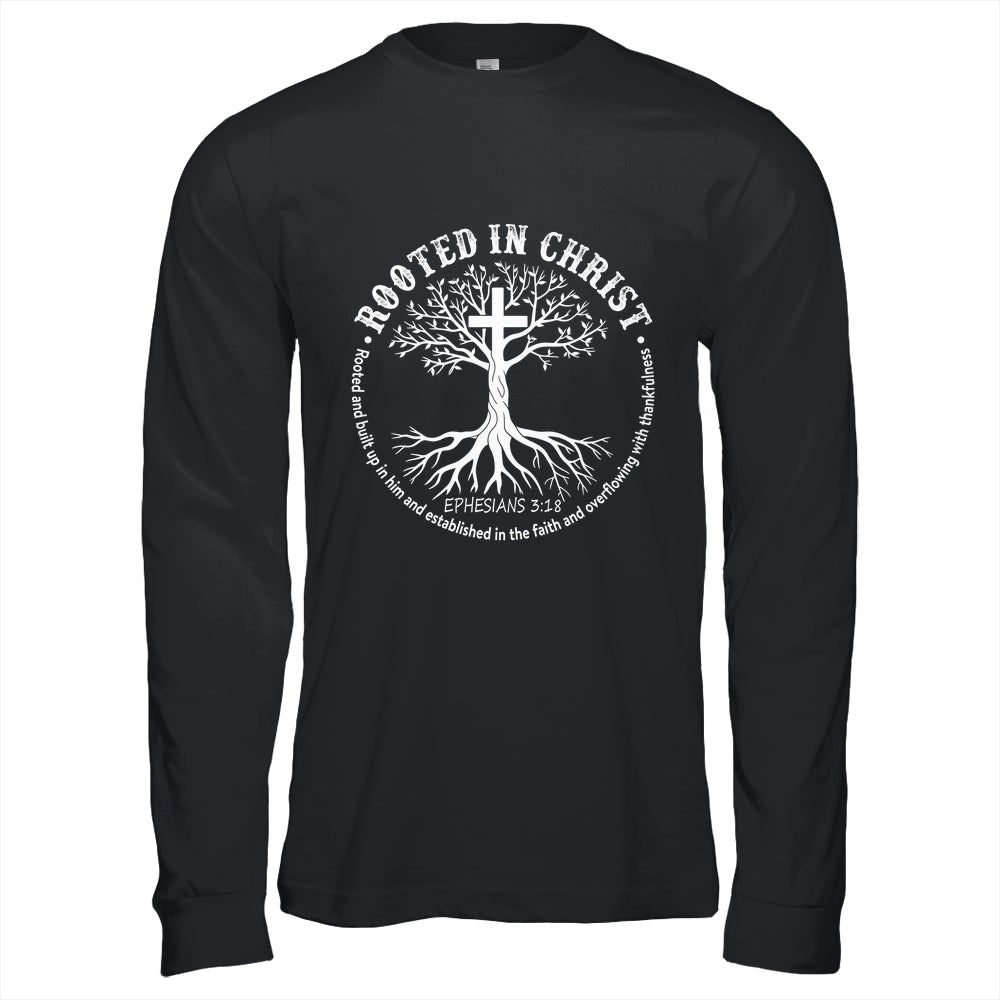 Jesus Cross Pray Bible Rooted In Christ Christian Men Women Shirt & Hoodie | siriusteestore