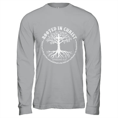 Jesus Cross Pray Bible Rooted In Christ Christian Men Women Shirt & Hoodie | siriusteestore