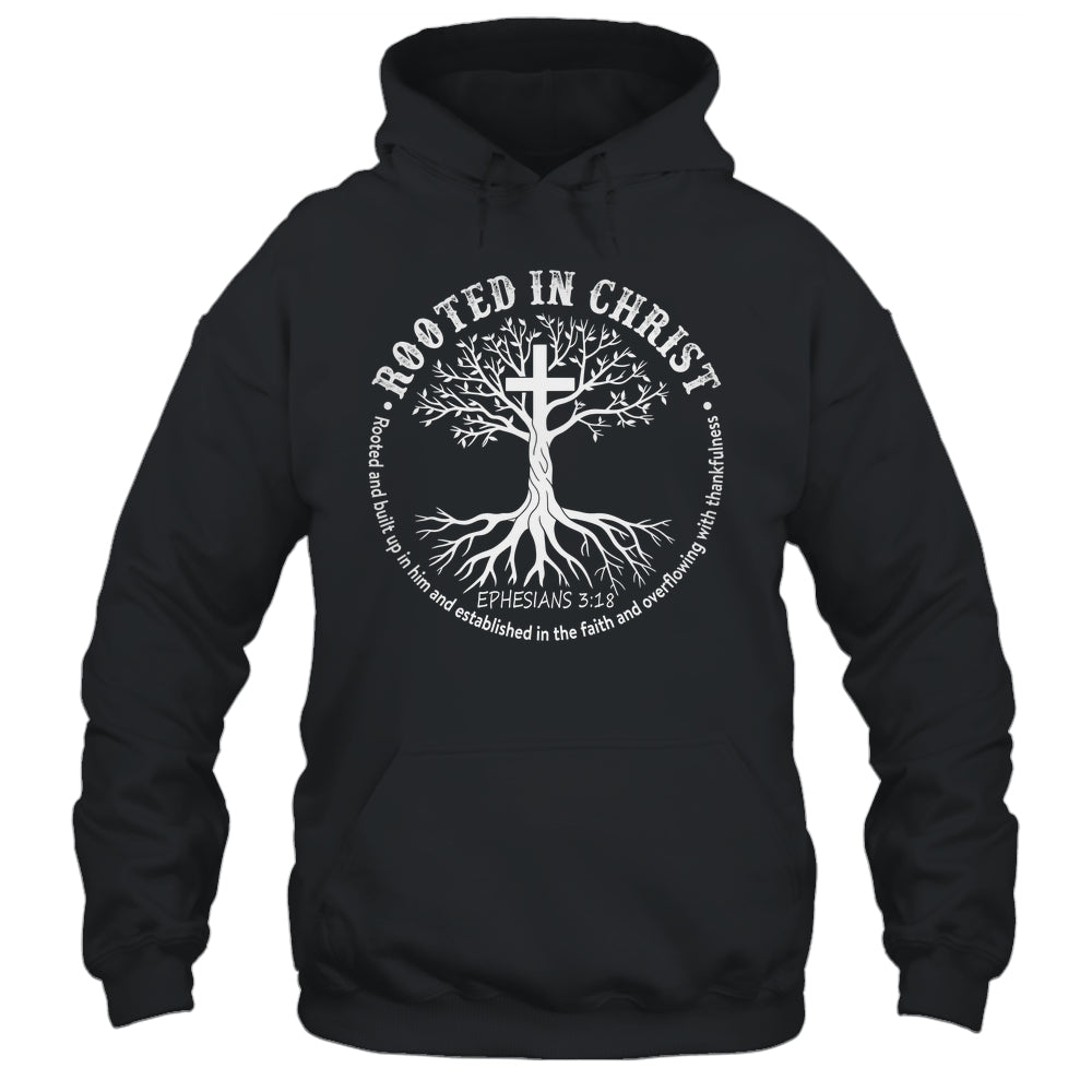 Jesus Cross Pray Bible Rooted In Christ Christian Men Women Shirt & Hoodie | siriusteestore