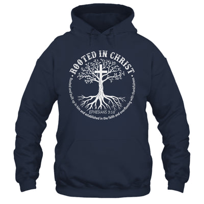 Jesus Cross Pray Bible Rooted In Christ Christian Men Women Shirt & Hoodie | siriusteestore