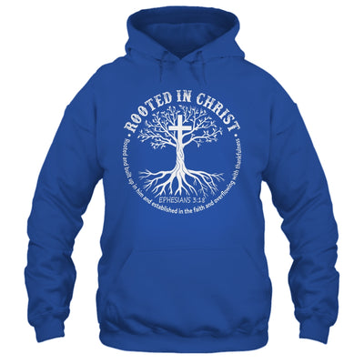 Jesus Cross Pray Bible Rooted In Christ Christian Men Women Shirt & Hoodie | siriusteestore
