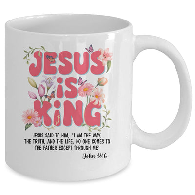Jesus Is King Christian Women Girls Kids Floral Religious Mug | siriusteestore