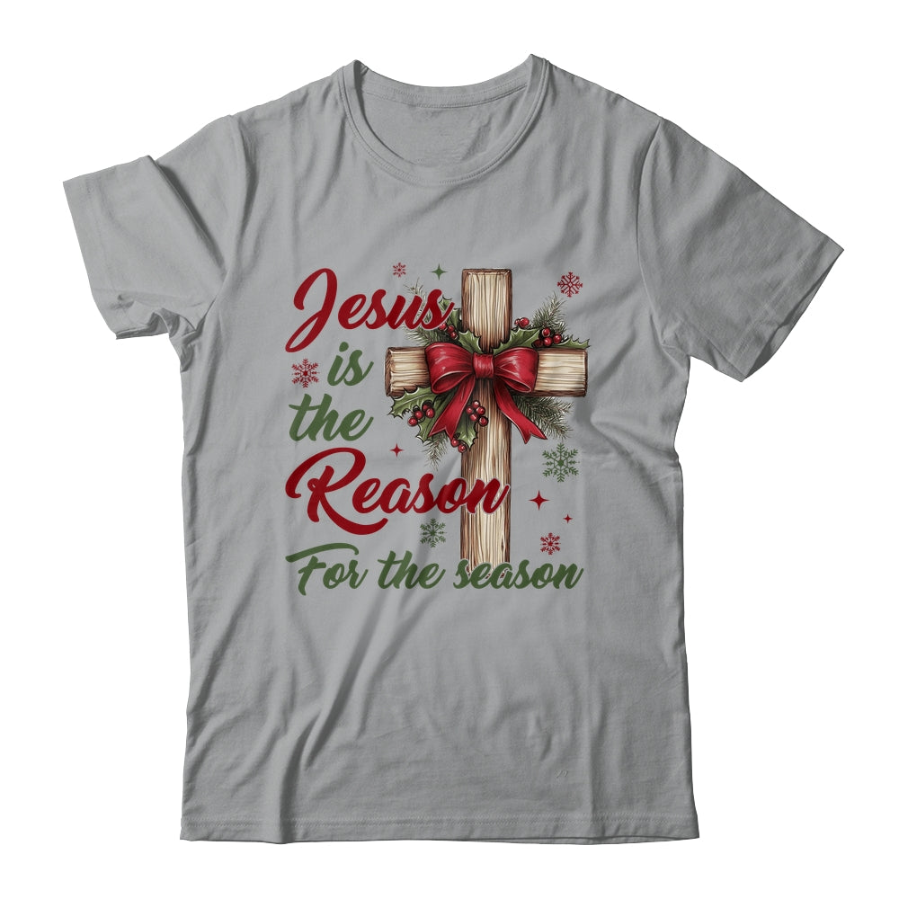 Jesus Is The Reason For The Season Christmas Coquette Bow Shirt & Sweatshirt | siriusteestore