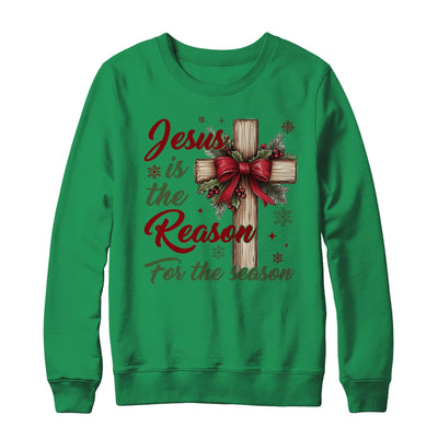 Jesus Is The Reason For The Season Christmas Coquette Bow Shirt & Sweatshirt | siriusteestore