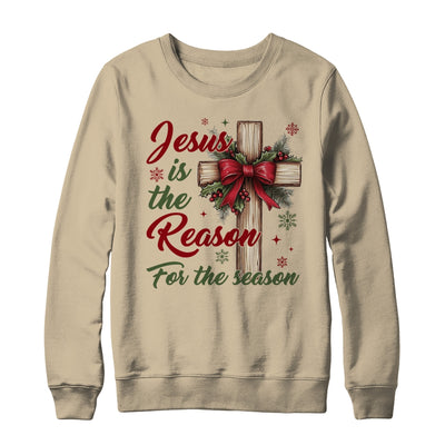 Jesus Is The Reason For The Season Christmas Coquette Bow Shirt & Sweatshirt | siriusteestore